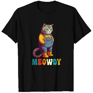 Discover Funny Cat Farmer Meme Meow Howdy Meowdy T-Shirts