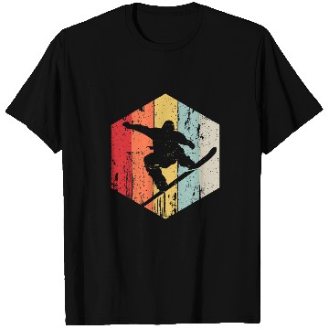 Discover Skiing Ski Snowboarding retro style snowboarder T-Shirts
