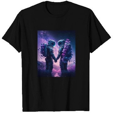 Discover Astronaut Love Couple Groovy Lavender Purple Galaxy T-Shirts