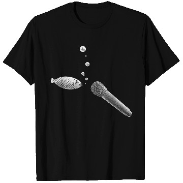 Discover Funny Fish Singer with Microphone Creative Music Lover T-Shirts