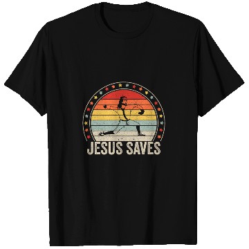 Discover Jesus Saves Baseball Pitcher Religious Pro Christian Retro T-Shirts
