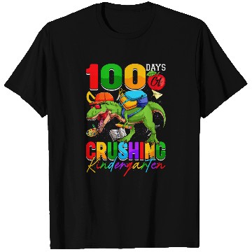 Discover 100 Days Of Crushing Kindergarten Dinosaur T Rexs Backpack T-Shirts