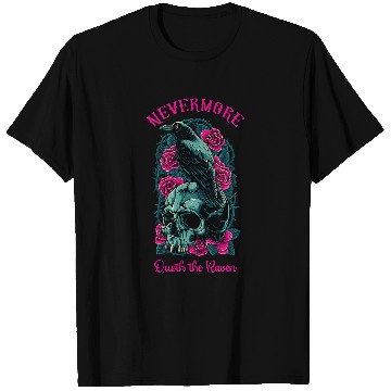Discover Lacrosse Gift Nevermore Quoth The Raven Edgar Allan Poe T-Shirts