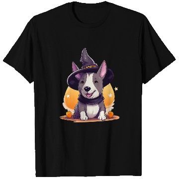 Discover Bull terrier halloween dog witch T-Shirts