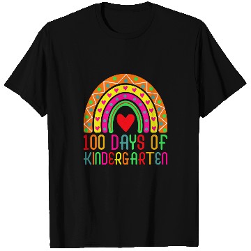 Discover 100 Days Of Kindergarten Cute Rainbow Student Teacher T-Shirts