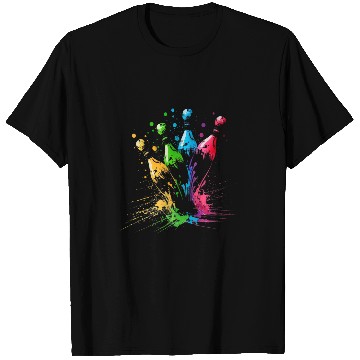 Discover Bowling Skittles Splash Art Bowler Retro Bowling Skittles T-Shirts