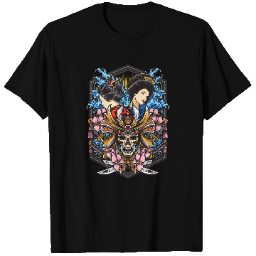Discover ghosts Samurai Lovely Geisha Waves T-Shirts