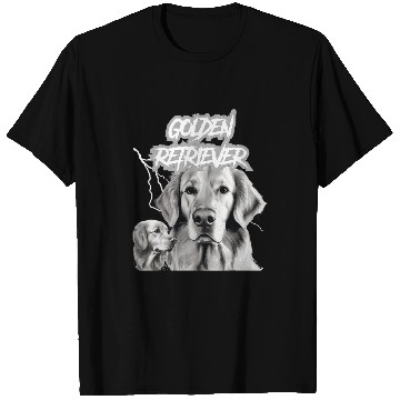 Discover Golden Retriever Goth Puppy Punk Rock 80s Alternative T-Shirts