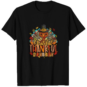 Discover Thankful Grateful Blessed Happy Thanksgiving Pilgrim Turkey 22 T-Shirts