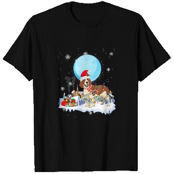 Discover Springer Spaniel Dog Cute Christmas Lights Lover Tee T-Shirts