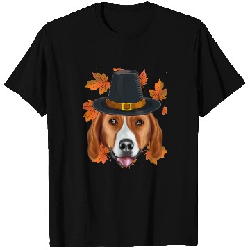 Discover Fall American Foxhound Pilgrim Thanksgiving T-Shirts