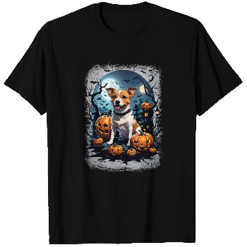 Discover Cute Jack Russell A Spooky Haunted House Full Moon T-Shirts