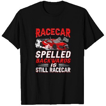 Discover Racecar Spelled Backwards Race Track Pit Crew Racing T-Shirts