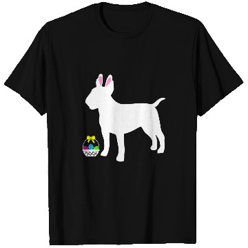 Discover Bull Terrier Easter Bunny Dog Silhouette T-Shirts
