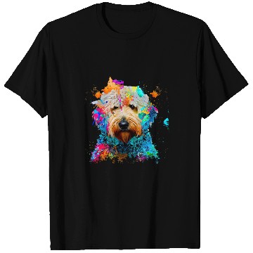 Discover Labradoodle Art Splashes Paint Abstract Colorful Dog T-Shirts