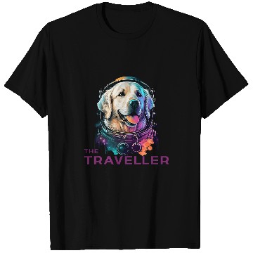 Discover Golden retriever space traveller T-Shirts
