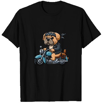 Discover English Mastiff Biker Dog Funny Motorcycle T-Shirts