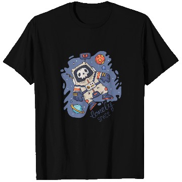 Discover Cartoon Astronaut Lonely in Space T-Shirts