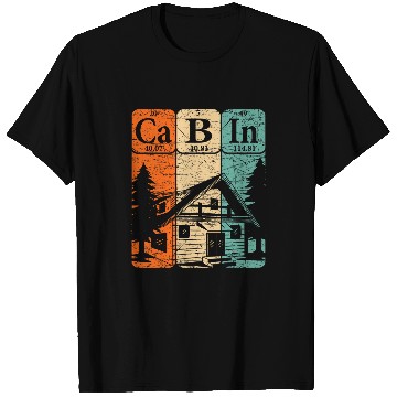 Discover Cabin Periodic Table Elements Mountain House Cabin Camping T-Shirts