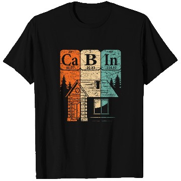 Discover Cabin Periodic Table Elements Mountain House Cabin Camping 4 T-Shirts
