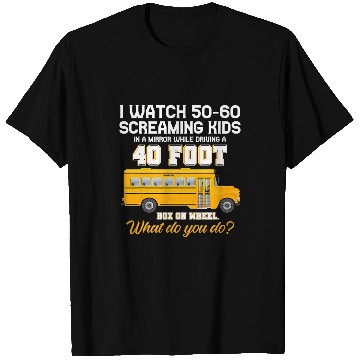 Discover Funny School Bus Mirror While Driving Schoolbus Lover T-Shirts