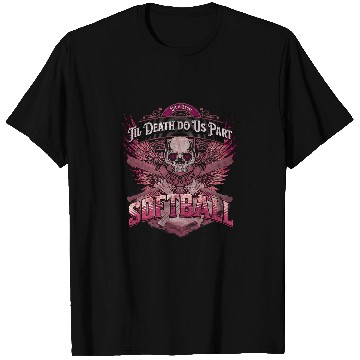 Discover Life is Short Til Death Do Us Part Softball Grunge Pink T-Shirts