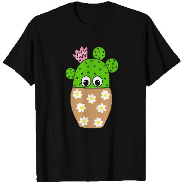 Discover Cactus In Pretty Daisy Jar Planter T-Shirts