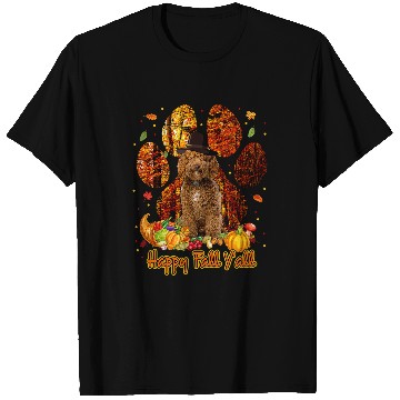 Discover Its Fall Yall Labradoodle Pilgrim Dog Paw Thanksgiving154 T-Shirts