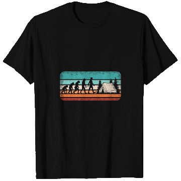 Discover Funny Camping Evolution Retro Camper Hiking Camp T-Shirts