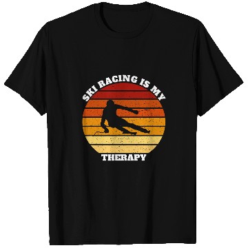 Discover Retro vintages Skis Racing Skiing Is My Therapy T-Shirts