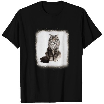 Discover Cat Daddy Mommy Boy Girl Funny Leopard Bleached T-Shirts