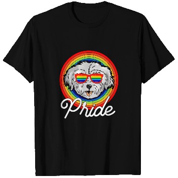 Discover Dog Maltese LGTB Pride Rainbow Flag T-Shirts