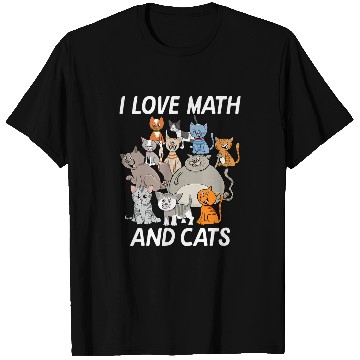 Discover Math Lover 12 Year Old Kid Kitten Lover I Love Math And Cats T-Shirts