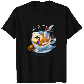 Discover Coffee cookie and morning routine Stylized design T-Shirts