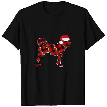 Discover Dog Samoyed Funny Samoyed Dog Red Plaid Christmas Light T-Shirts