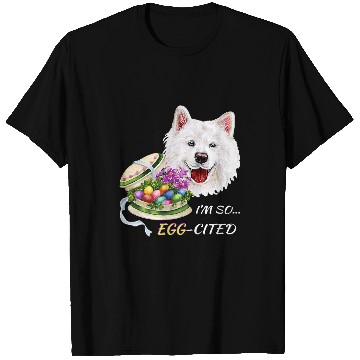 Discover Dog Samoyed Funny Samoyed Dog Easter Design Colorful Eggs Happy Spring T-Shirts