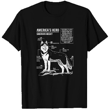 Discover Dog Husky schematic T-Shirts