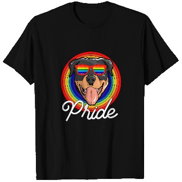 Discover Dog Rottweiler LGTB Pride Rainbow Flag T-Shirts