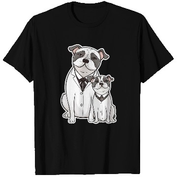 Discover Father and Son Fancy Pug Dogs T-Shirts