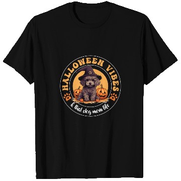 Discover Halloween Witch Hat Pumpkin Dogs Mom Poodle 1 T-Shirts