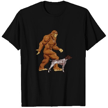 Discover Funny bigfoots Walking German Shorthaired Pointer Sasquatch T-Shirts
