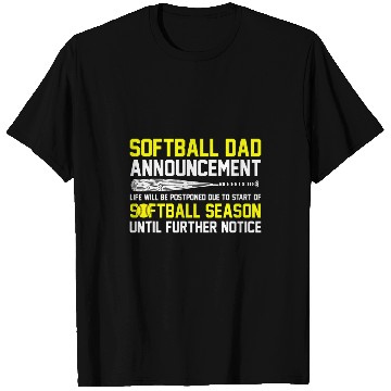 Discover Mens Softball Dad Announcement Funny Softball Papa T-Shirts