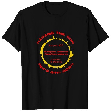 Discover Hiding the sun 2024 Eclipse Island Newfoundland T-Shirts