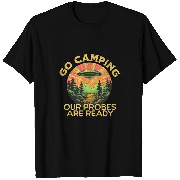 Discover Funny Camping Hiking UFO Alien Abduction Extraterrestrial 1 T-Shirts