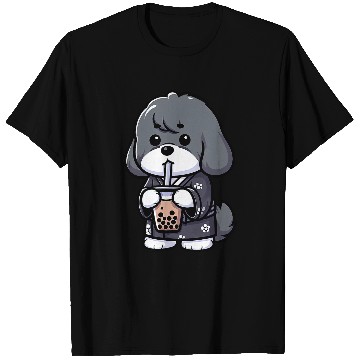 Discover Lhasa Apso Bubble Tea Funny Dog Boba T-Shirts
