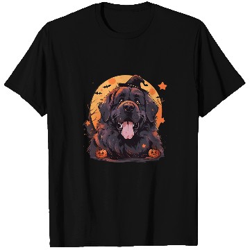 Discover Hilarious Newfoundland Dog Halloween Pumpkin Fun T-Shirts