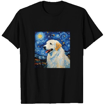 Discover Great Pyrenees Starry Night For Dog Mom Dog Dad T-Shirts