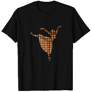 Discover Black Orange Plaid Ballet Dancer Ballerina Halloween Fall T-Shirts