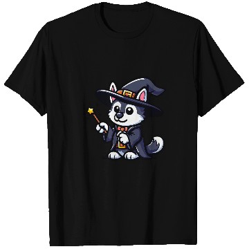 Discover Husky Wizard Funny Dog Magic T-Shirts
