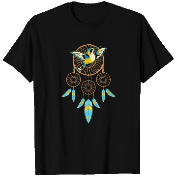 Discover Indigenous Boho Hummingbird Native American Dreamcatcher T-Shirts